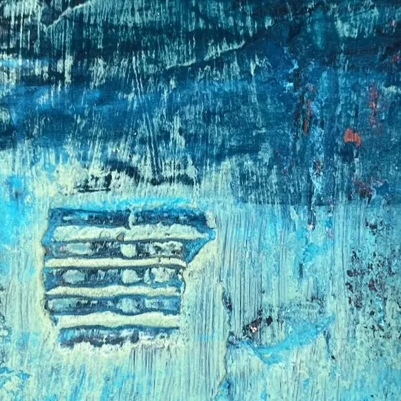 Original Minimalist Modern Art Collage Painting 8.5x11 